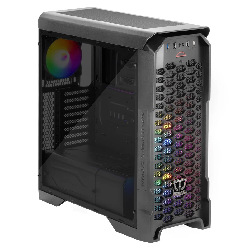 22713d0d67a249ed7f48d0ae3e3767f5f5c90777_1737491167 Green Striker Computer Case کیس کامپیوتر گرین مدل Striker - Image 1