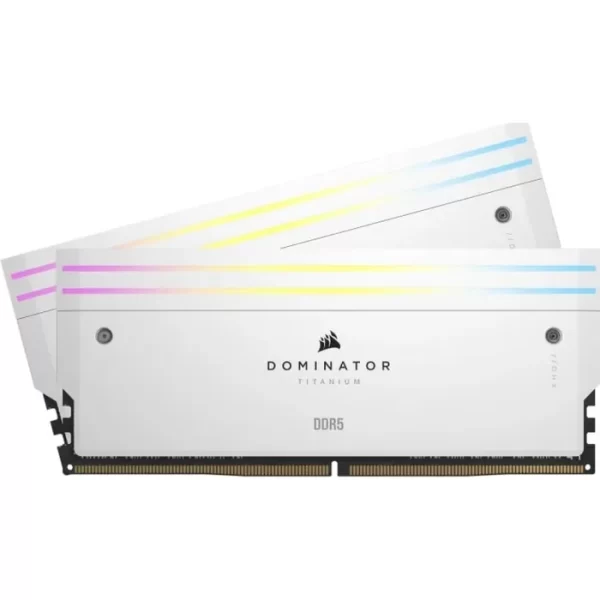 رم دسکتاپ کورسیر دو کاناله Corsair DOMINATOR TITANIUM RGB DDR5 32GB 7200MHZ White