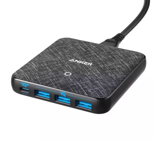 شارژر رومیزی ۴ پورت ۶۵ واتی انکر مدل Anker PowerPort Atom III Slim A2045L11