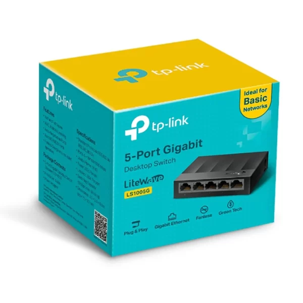 سوییچ 5 پورت گیگابیتی و دسکتاپ تی پی-لینک مدل TP-Link LS1005G