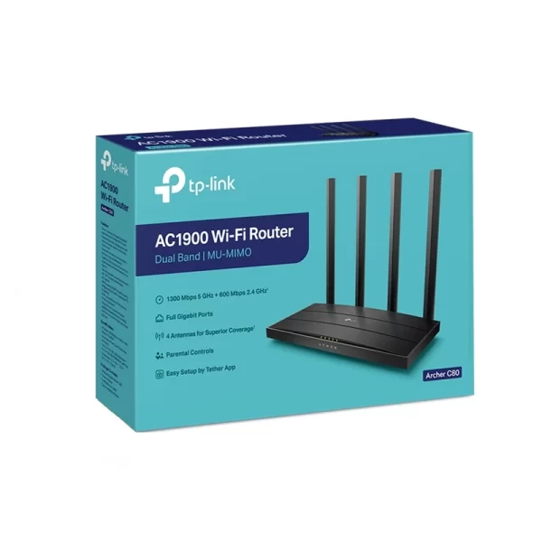 روتر بی‌سیم تی پی-لینک مدل TP-Link Archer C80 AC1900