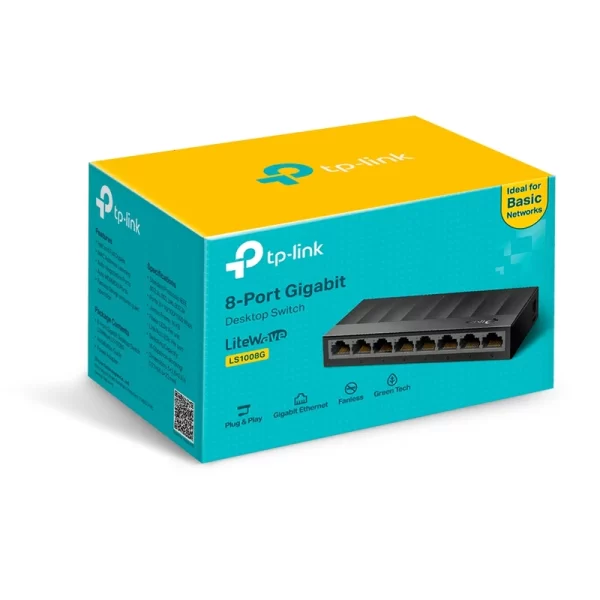 سوییچ 8 پورت گیگابیتی و دسکتاپ تی پی-لینک مدل TP-LINK LS1008G