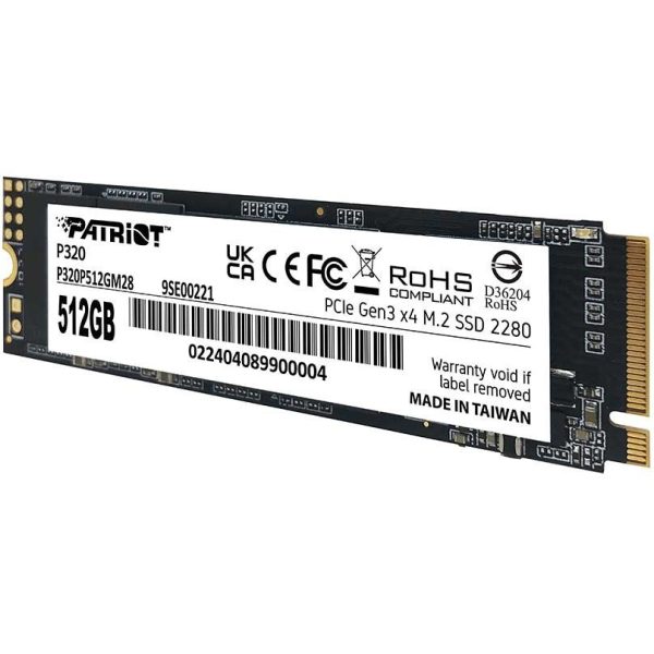 حافظه اس اس دی اینترنال پتریوت مدل Patriot P320 M.2 2280 NVMe ظرفیت 512 گیگابایت