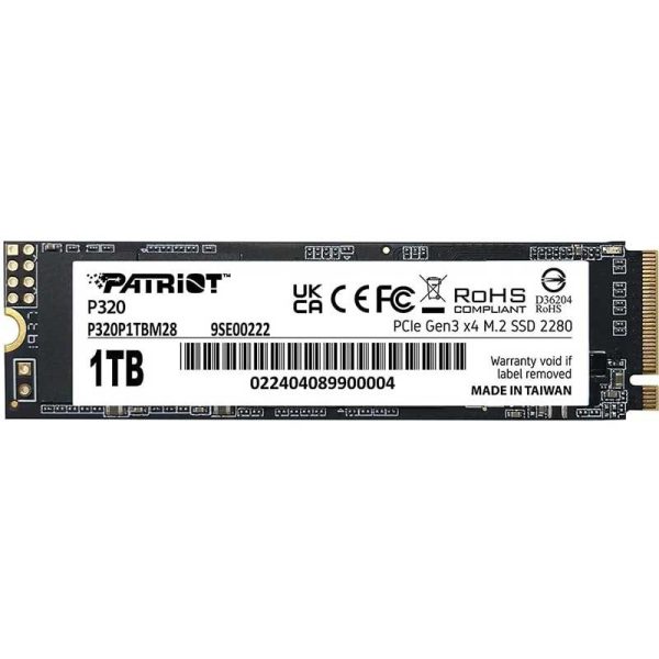 حافظه اس اس دی اینترنال پتریوت مدل Patriot P320 M.2 2280 NVMe ظرفیت 1 ترابایت