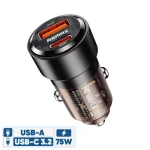 شارژر فندکی ریمکس مدل RCC360 ظرفیت ۷۵ وات دو پورت Remax