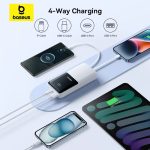 پاوربانک 20000 باسئوس Baseus Lipow Dual-Cable P10079102123-00 توان 22.5 وات با 2 کابل متصل