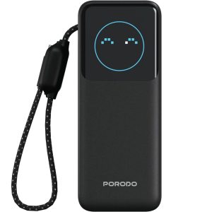 {PDPBFCH0101BK} Porodo Polo 20000MAH 100w Powerbank With Type-C to c Cable - Black - 1